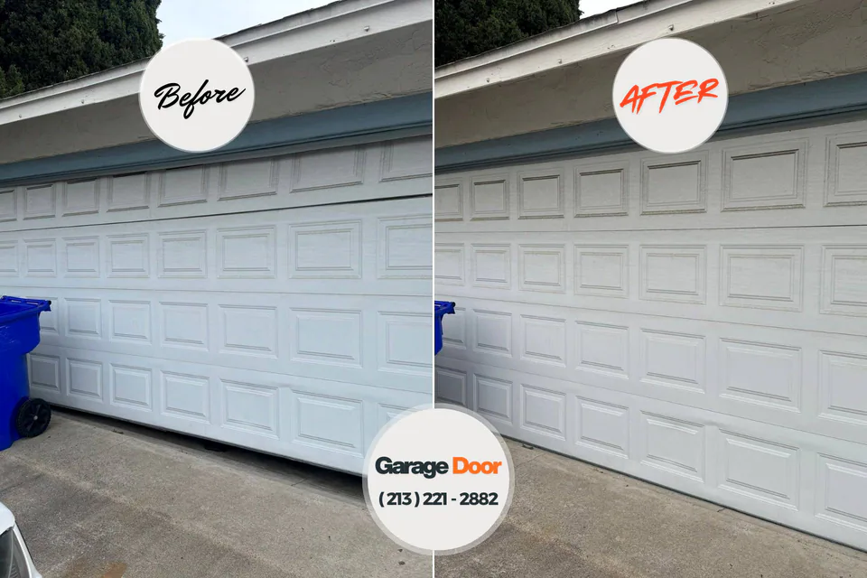 Before and after: garage door opener repair Pleasant Grove, OH
